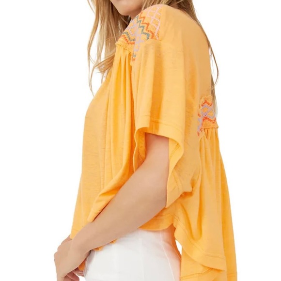 Free People Market Tee Carrot color size small NWT - Picture 2 of 3